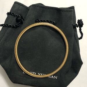 David Yurman 18K Gold Cable Stack Bangle Bracelet